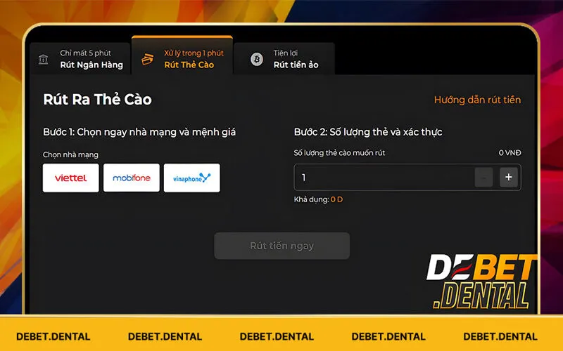 Rút Tiền Debet | Gặt Hái Thành Quả Về Tay Nhanh Chóng 3 Thẻ cào